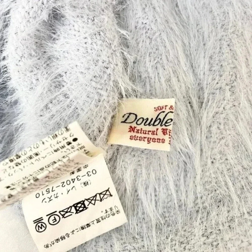 Baby Blue Turtle Neck Shaggy Eyelash Sweater Japan